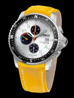 TNG Baltic Cup Chronograph Watch - Silver Dial / Black Bezel