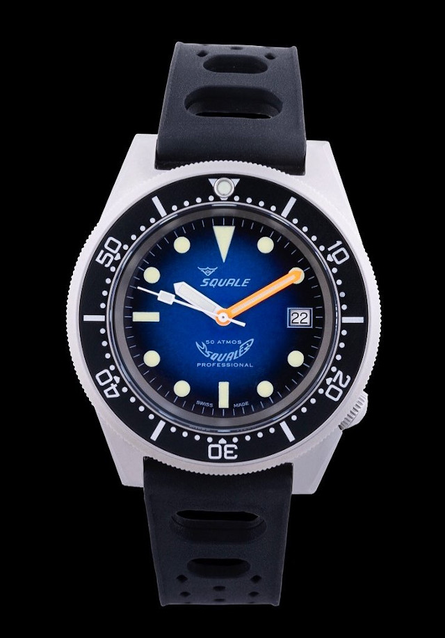 Squale 50 atmos 1521 Dive Watch - Blue Soleil Blasted