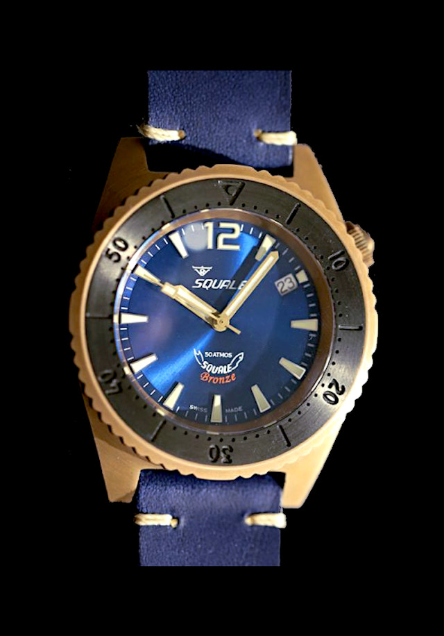 Squale 50 atmos 1521 Bronze Blue Dive Watch