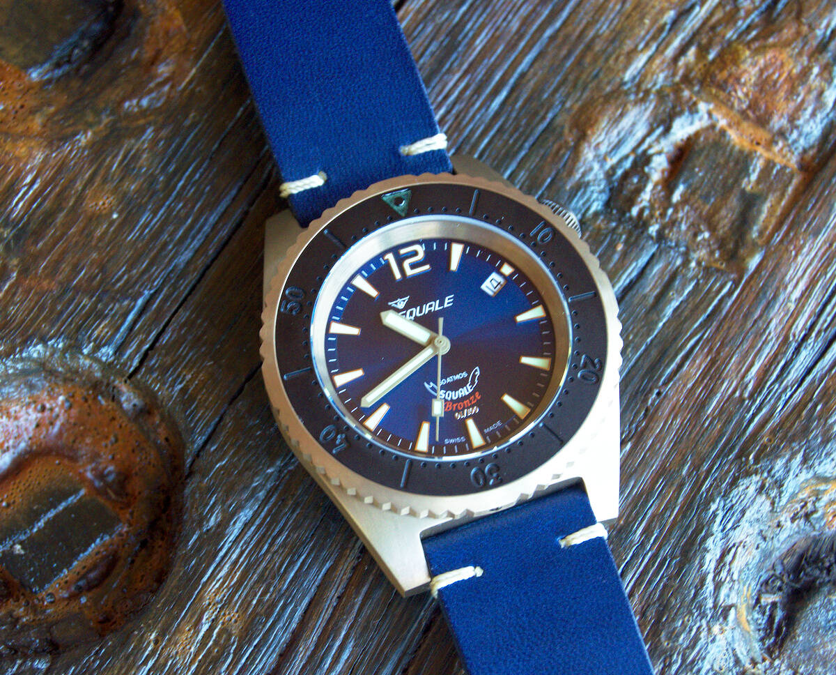 Squale 50 atmos 1521 Bronze Blue Dive Watch