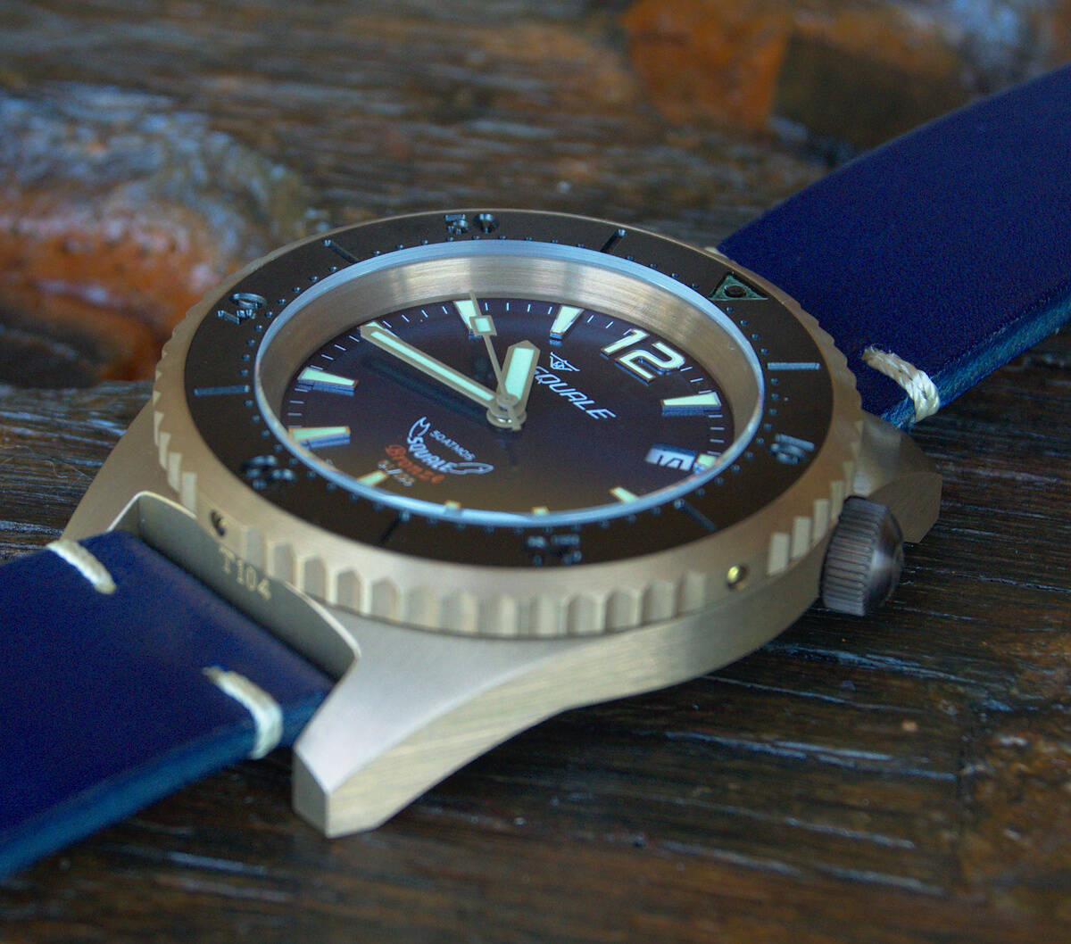 Squale 50 atmos 1521 Bronze Blue Dive Watch