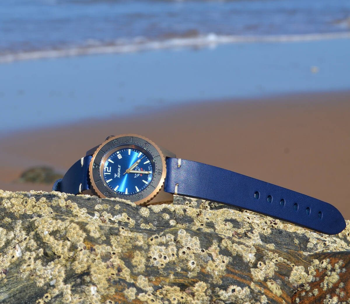 Squale 50 atmos 1521 Bronze Blue Dive Watch