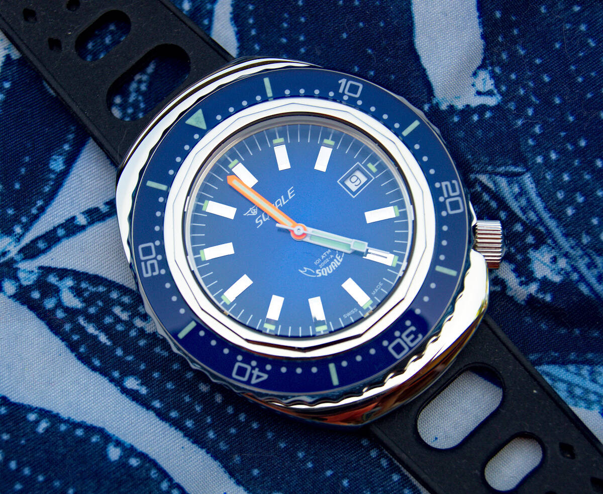 Squale 101 atmos 2002 Professional Dive Watch - Blue Polished