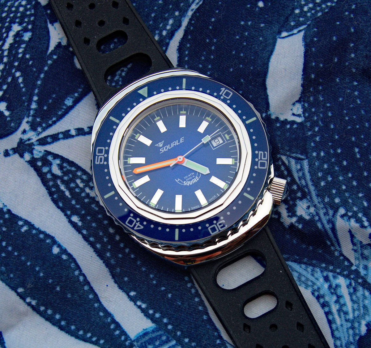 Squale 101 atmos 2002 Professional Dive Watch - Blue Polished