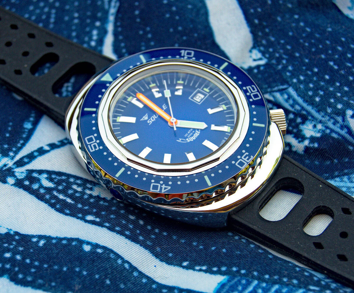 Squale 101 atmos 2002 Professional Dive Watch - Blue Polished
