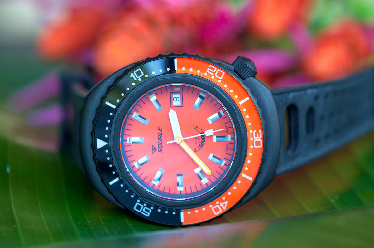 Squale 101 atmos 2002 Professional Dive Watch - Orange/Black Orange PVD