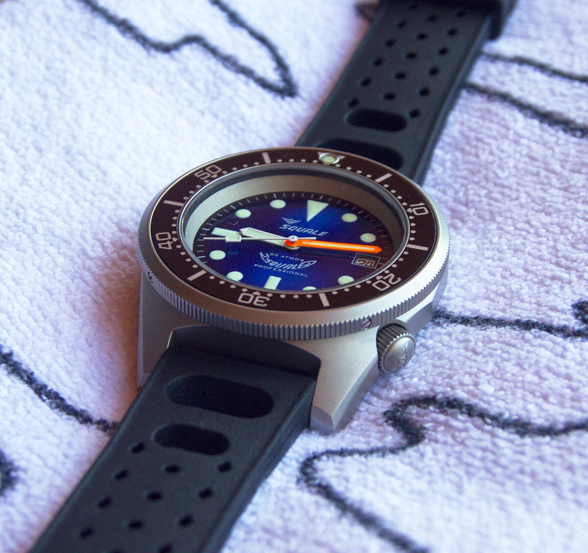 Squale 50 atmos 1521 Dive Watch - Blue Soleil Blasted