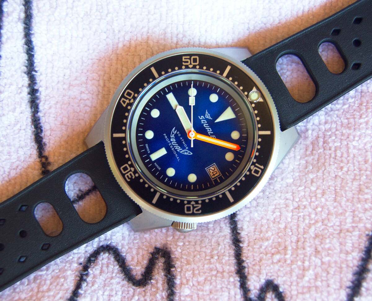 Squale 50 atmos 1521 Dive Watch - Blue Soleil Blasted
