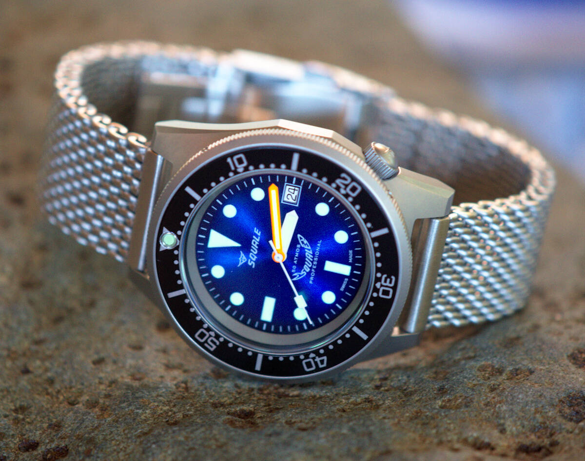 Squale 50 atmos 1521 Dive Watch - Blue Soleil Blasted