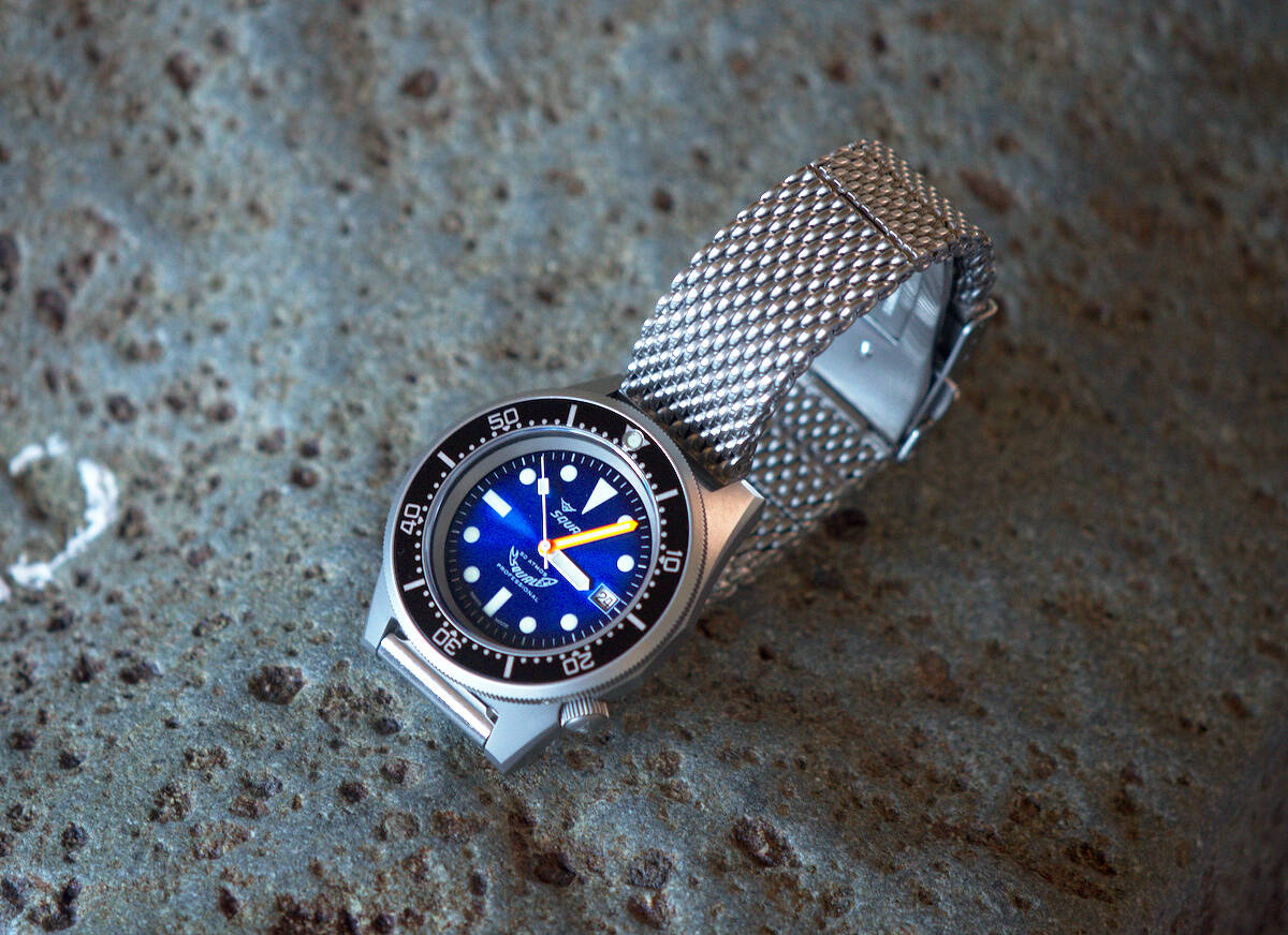 Squale 50 atmos 1521 Dive Watch - Blue Soleil Blasted