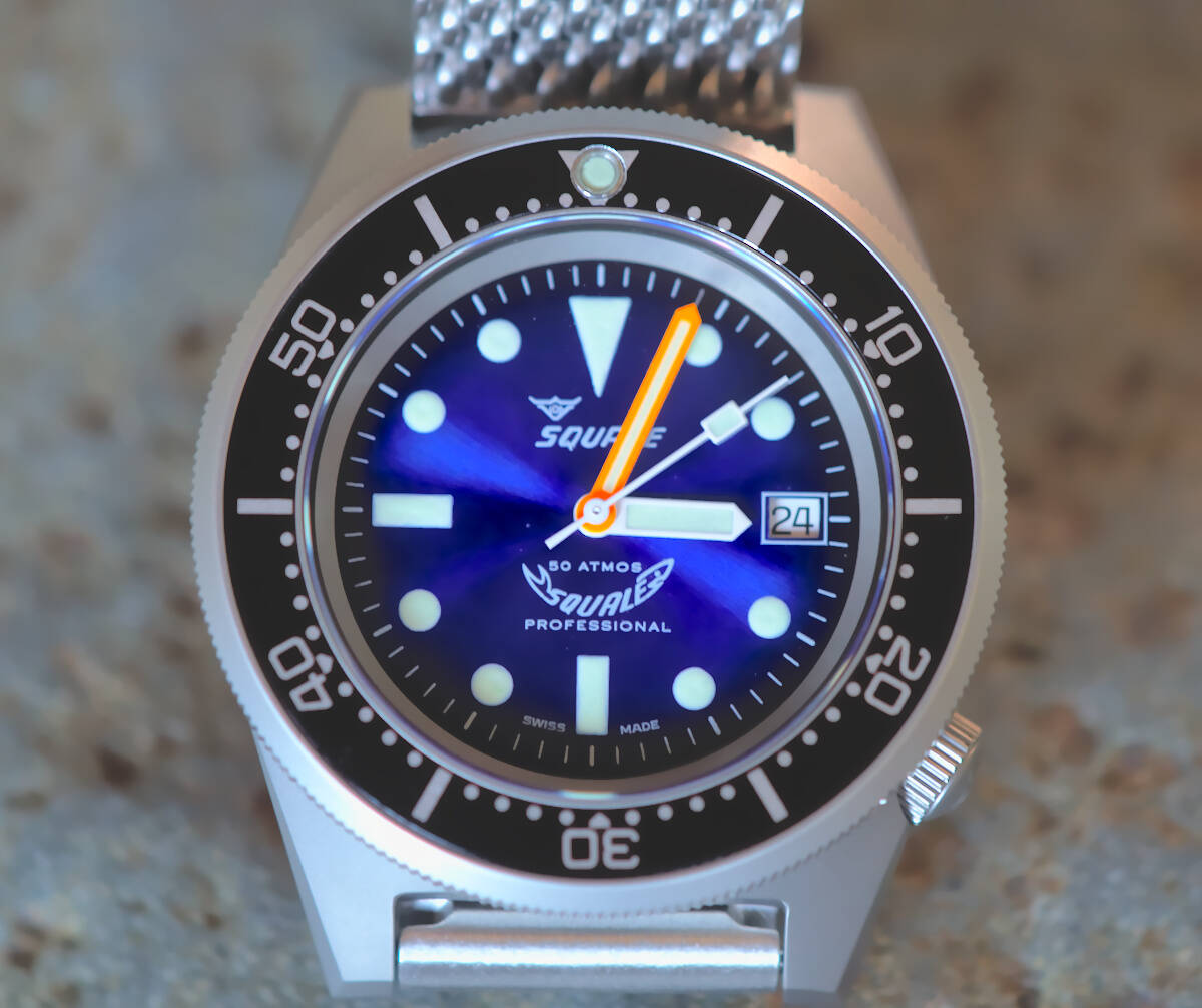 Squale 50 atmos 1521 Dive Watch - Blue Soleil Blasted