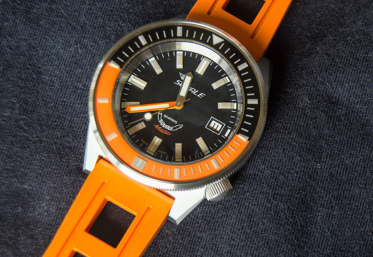 Squale 60 atmos Squalematic Dive Watch - Orange/Black