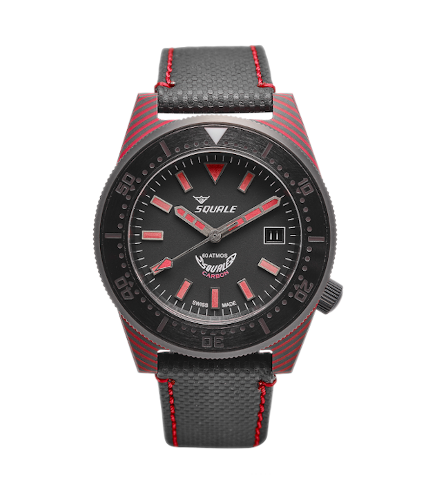 Squale T-183 Carbon Dive Watch - Red