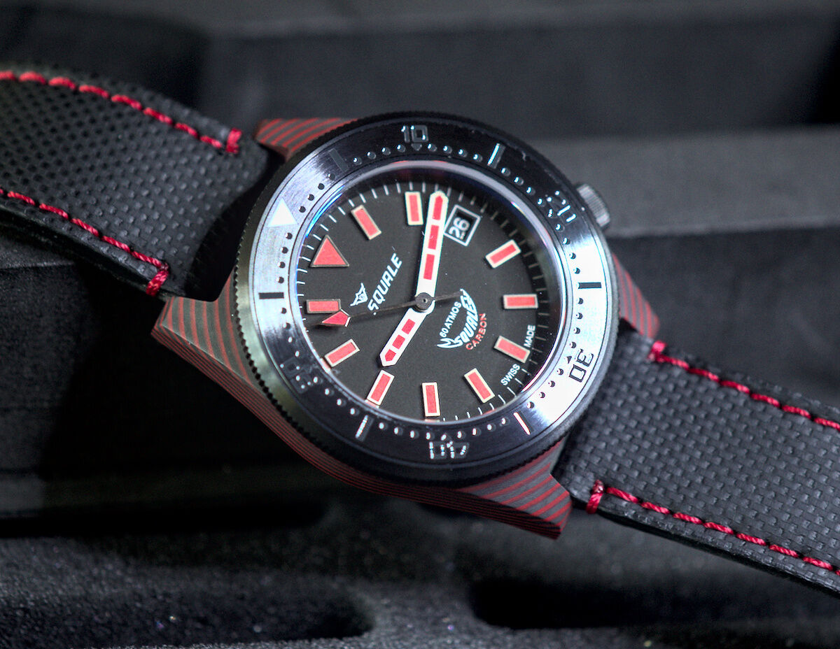 Squale T-183 Carbon Dive Watch - Red