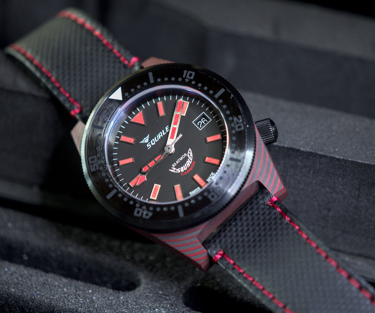 Squale T-183 Carbon Dive Watch - Red
