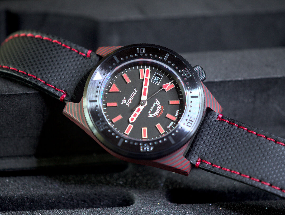 Squale T-183 Carbon Dive Watch - Red