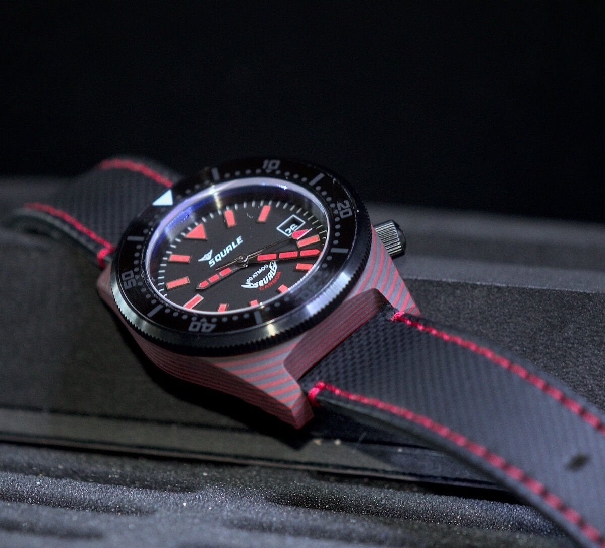 Squale T-183 Carbon Dive Watch - Red