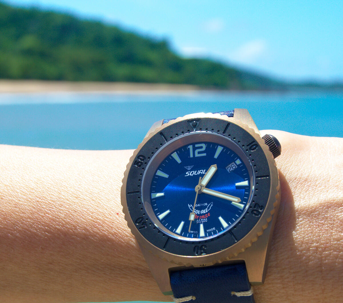Squale 50 atmos 1521 Bronze Blue Dive Watch