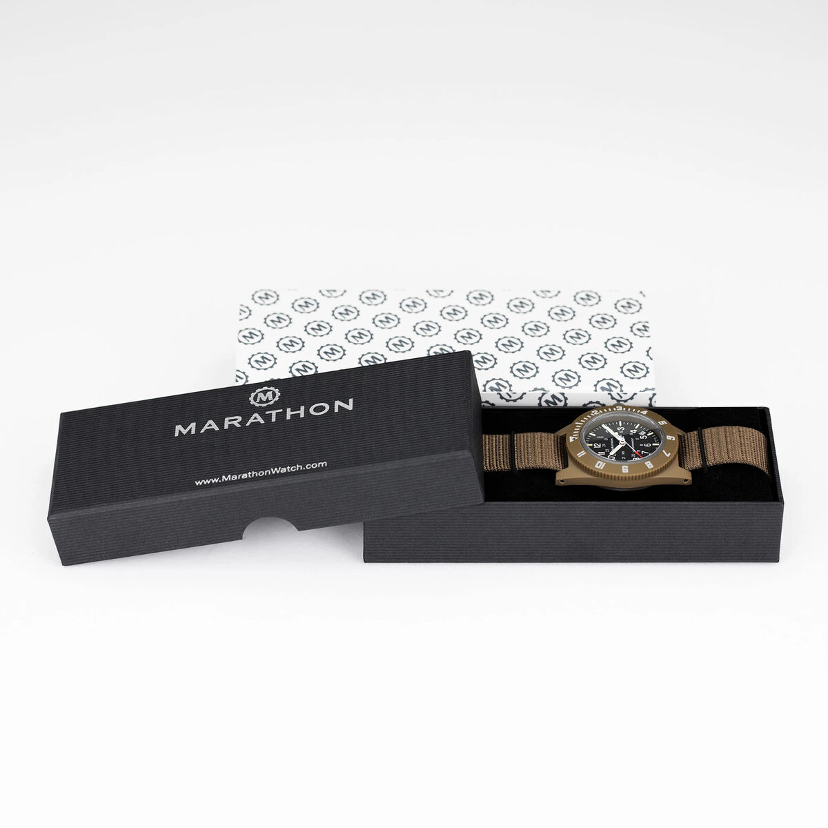 Marathon Pilot Navigator Watch with Date - Desert Tan & US Government Markings