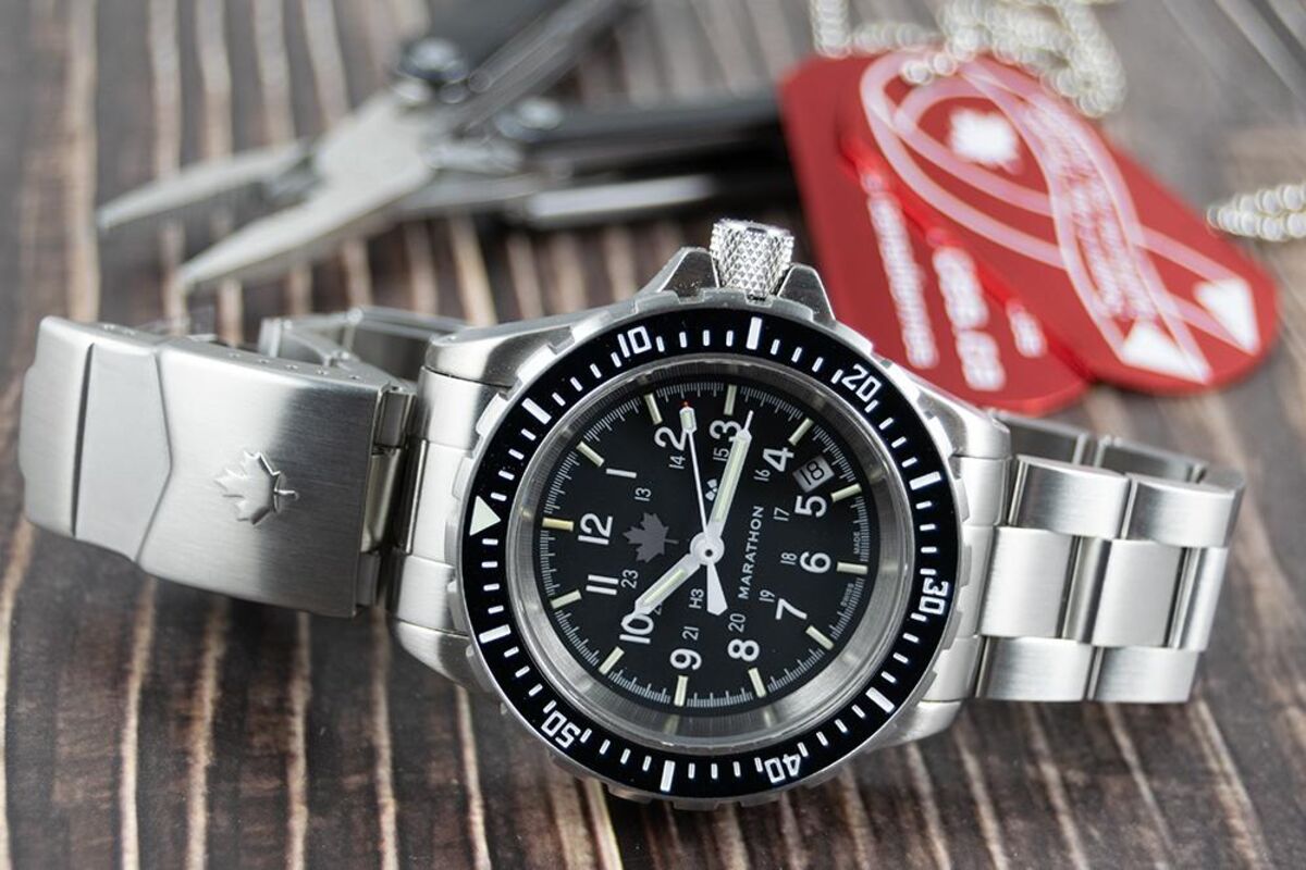 Marathon GSAR Search and Rescue Dive Watch - Grey Maple Markings