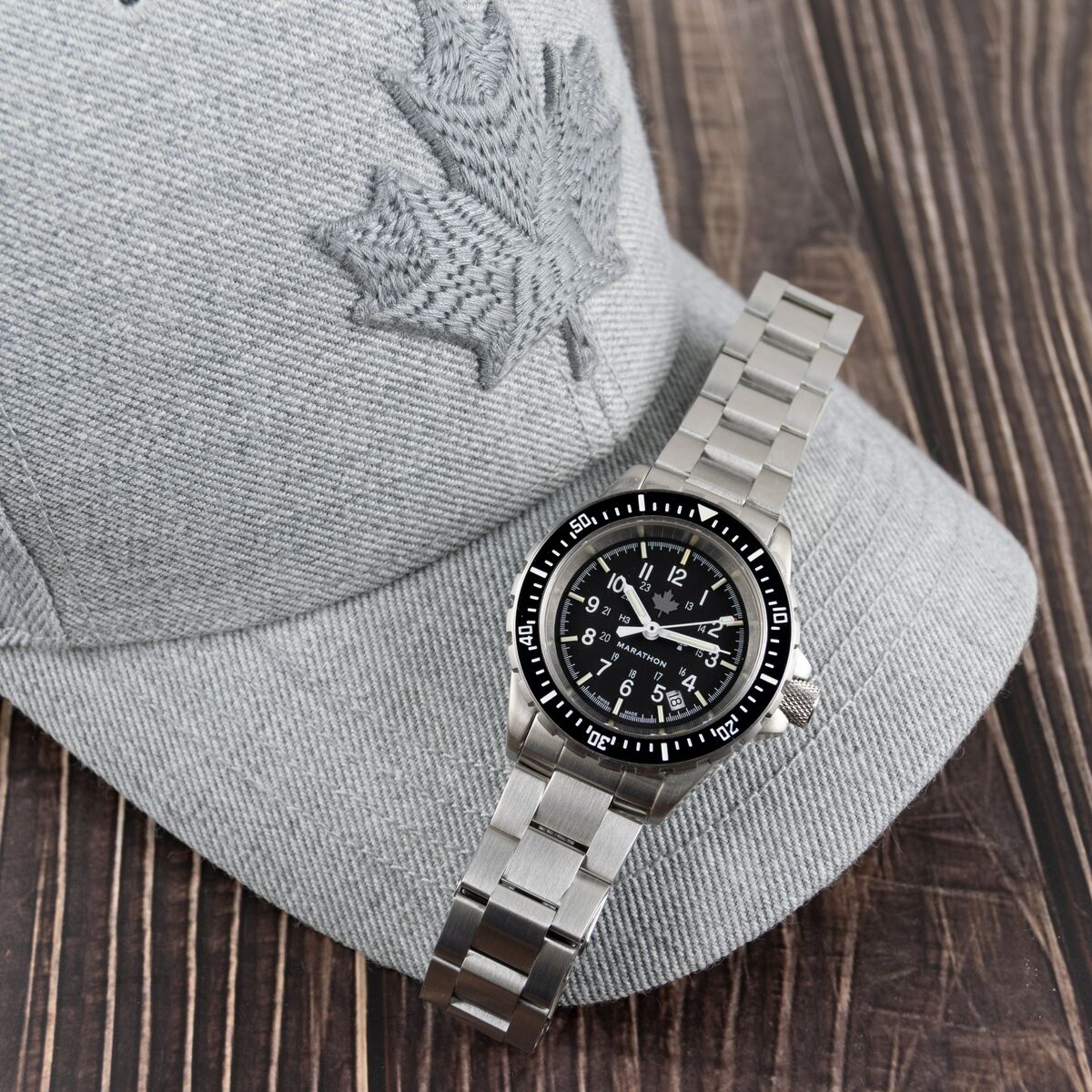 Marathon GSAR Search and Rescue Dive Watch - Grey Maple Markings