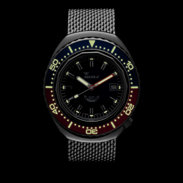 Squale 101 atmos 2002 Blue / Red Polished Dive Watch