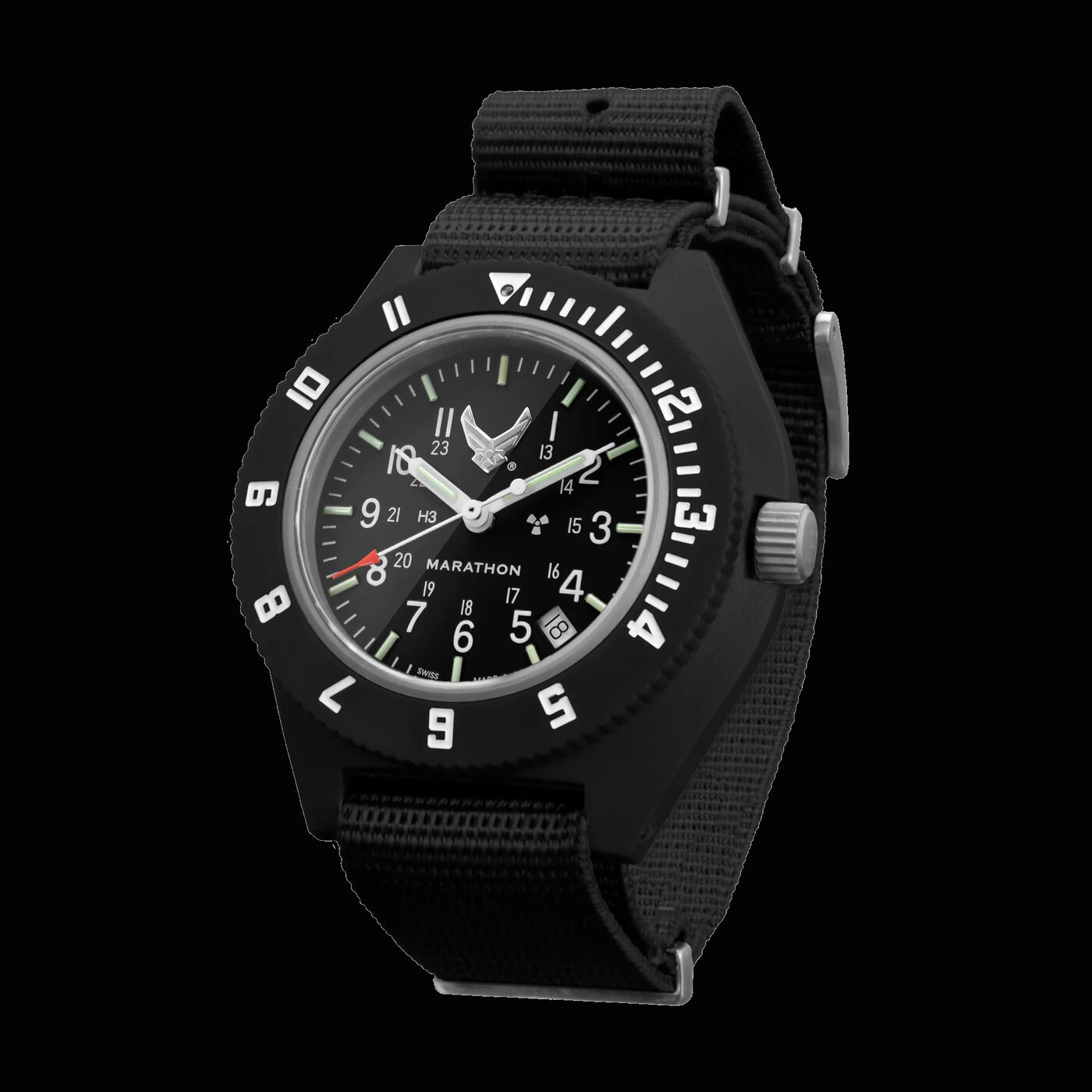 Marathon Pilot Navigator Watch with Date - Black USAF