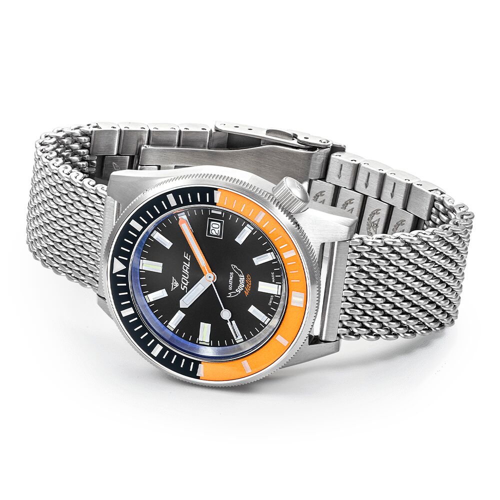 Squale 60 atmos Squalematic Dive Watch - Orange/Black