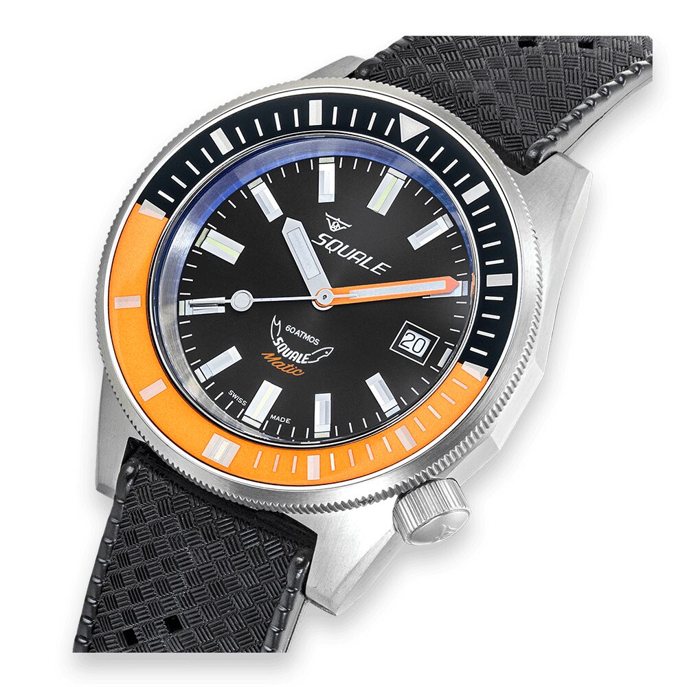 Squale 60 atmos Squalematic Dive Watch - Orange/Black