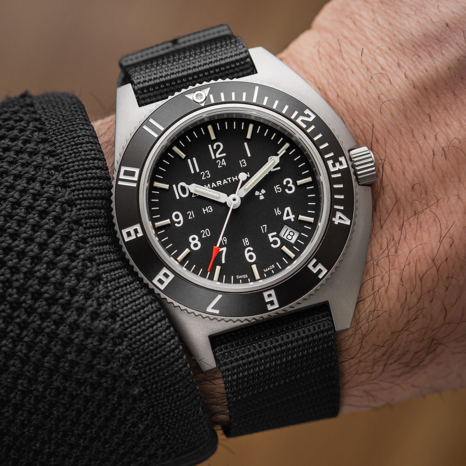 Marathon Steel Pilot Navigator Watch with Date