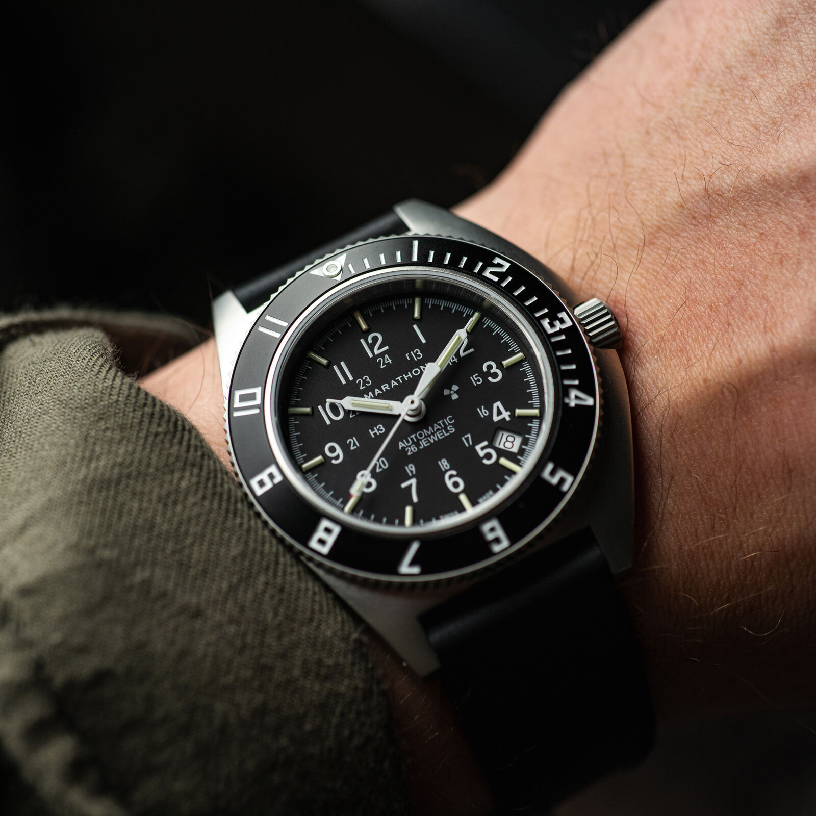 Marathon Steel Navigator Watch with Date Automatic