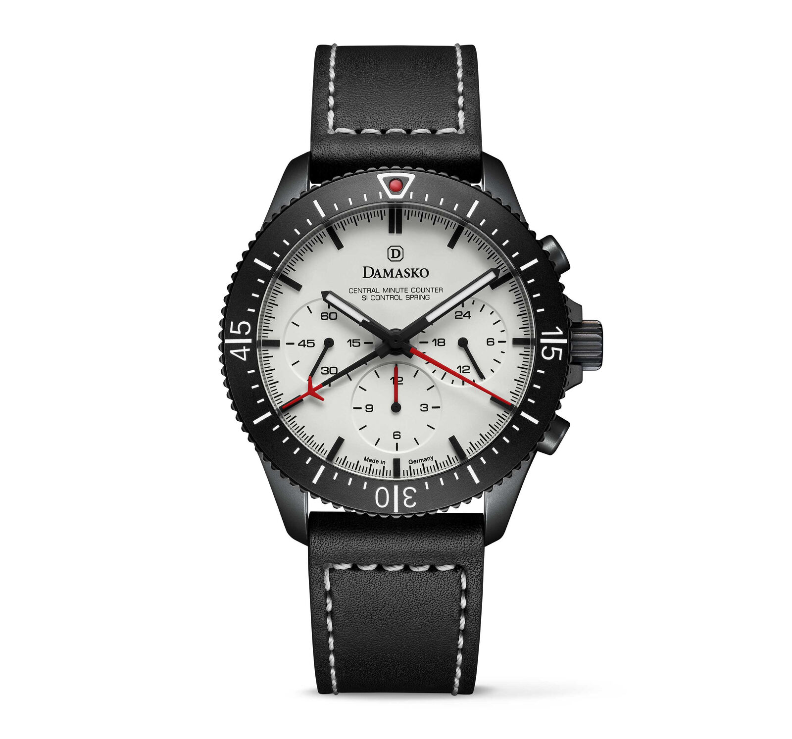 Damasko DC87 Si Black Chronograph Pilot Watch - Fine Bezel