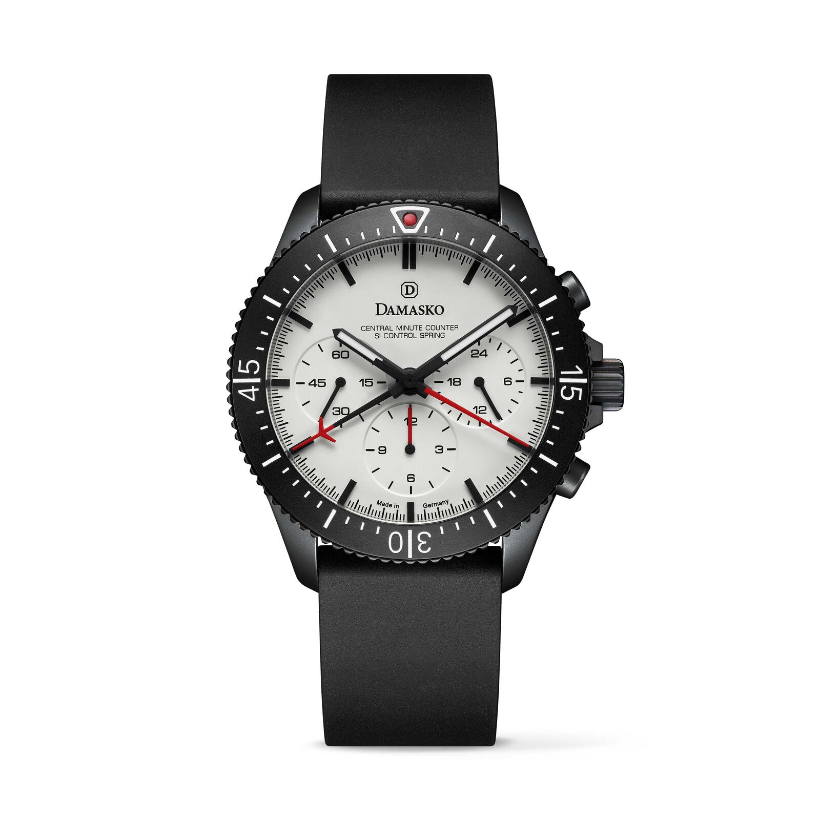 Damasko DC87 Si Black Chronograph Pilot Watch - Fine Bezel