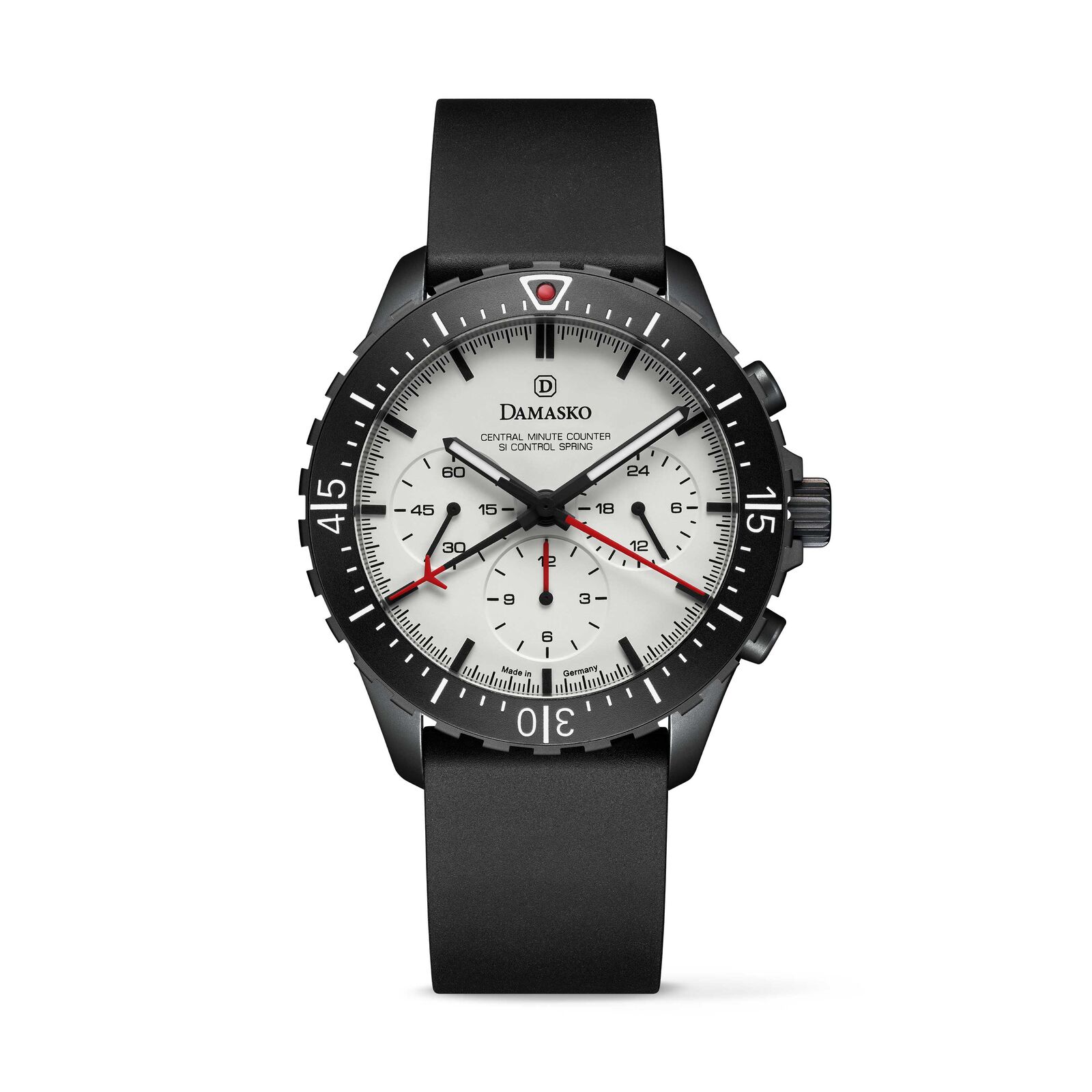 Damasko DC87 Si Black Chronograph Pilot Watch - Rough Bezel