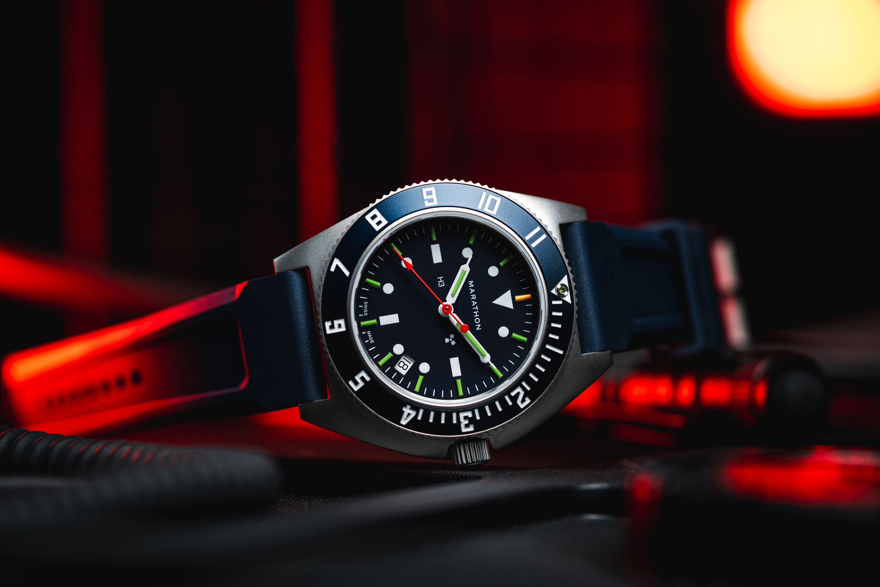 Marathon Blue Yonder Steel Navigator Watch with Date