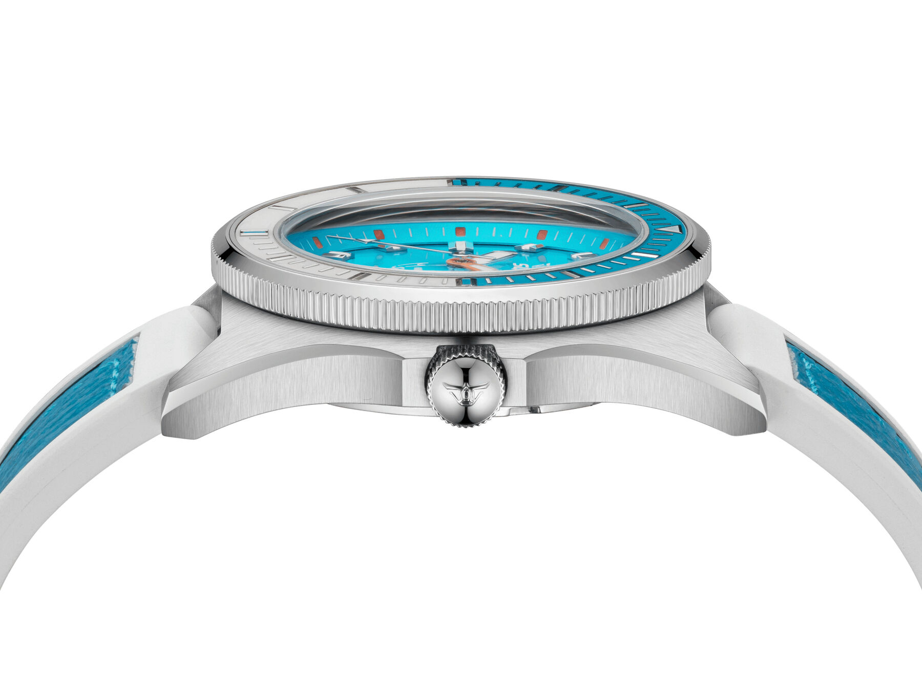 Squale Matic S Light Blue Dive Watch - Leather