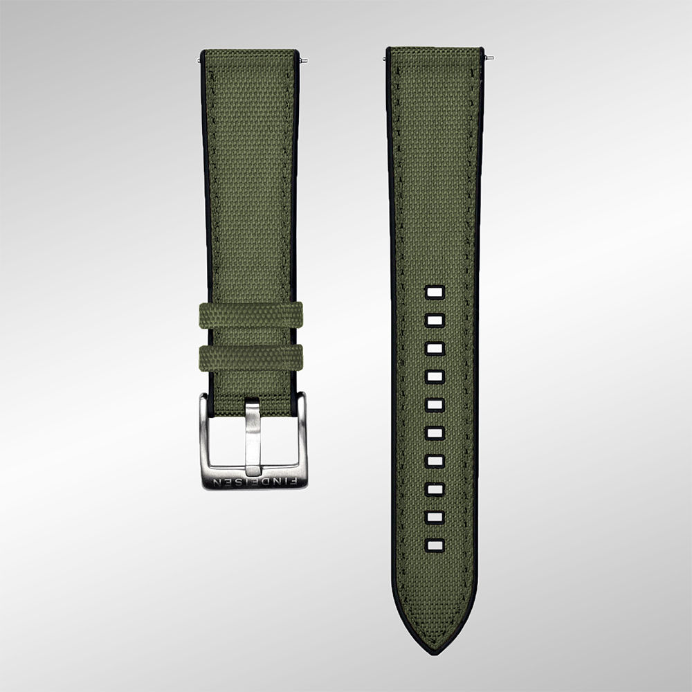 Findeisen Hybrid Cordura and Rubber Strap - Olive Green