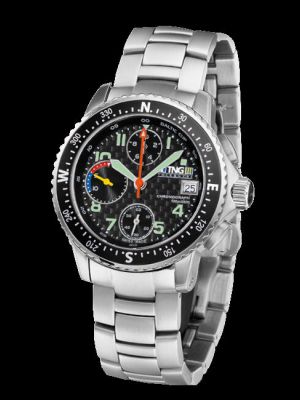TNG Baltic Cup 36er Chronograph Watch - Carbon Dial / Black Bezel