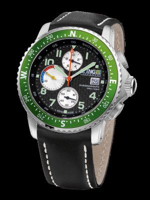 TNG Baltic Cup Chronograph Watch - Carbon Dial / Green Bezel