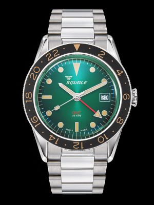 Squale Sub-39 GMT Green Vintage Dive Watch with Bracelet