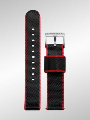 Findeisen Nylon Strap Black-Red - 20mm