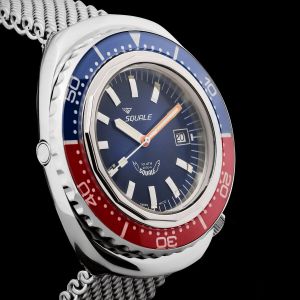 Squale 101 atmos 2002 Blue / Red Polished Dive Watch